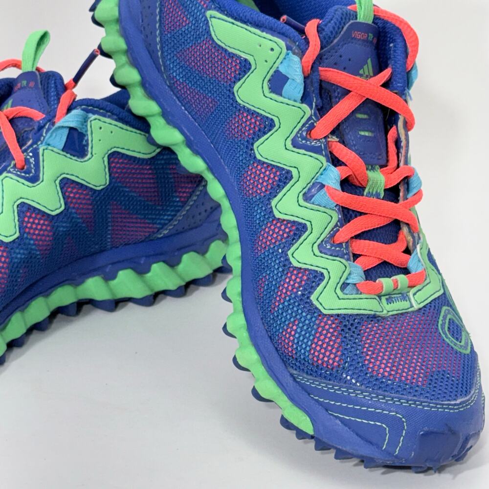 Adidas Vigor TR Cobalt Blue / Green Running Athletic Shoe, Women's Size 8 - Picture 2 of 11